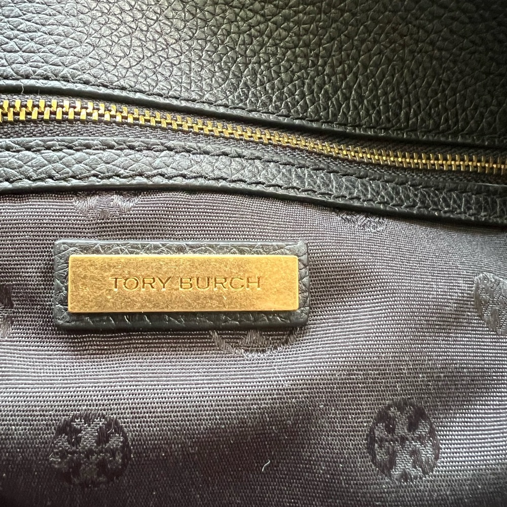 Tory Burch Black Shoulder Bag Pebbled Leather - Picture 6 of 15